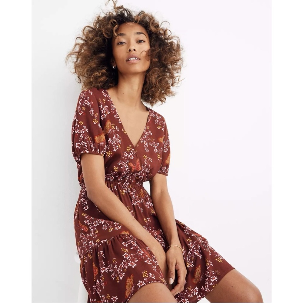MADEWELL Ruffle-Wrap Dress in Windowbox Floral